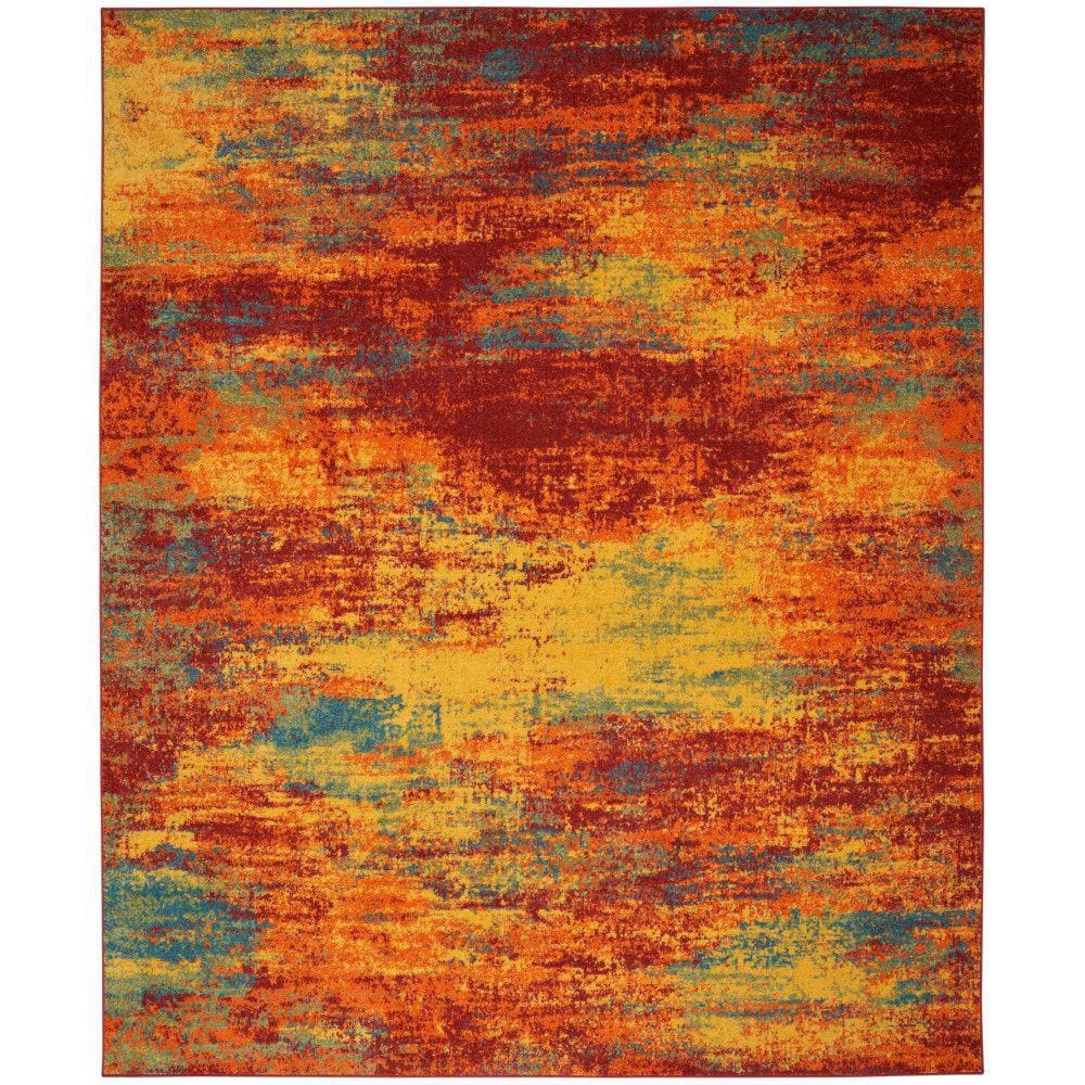 Essentials Flame 5 ft. x 7 ft. Abstract Contemporary Area Rug - Hercitys