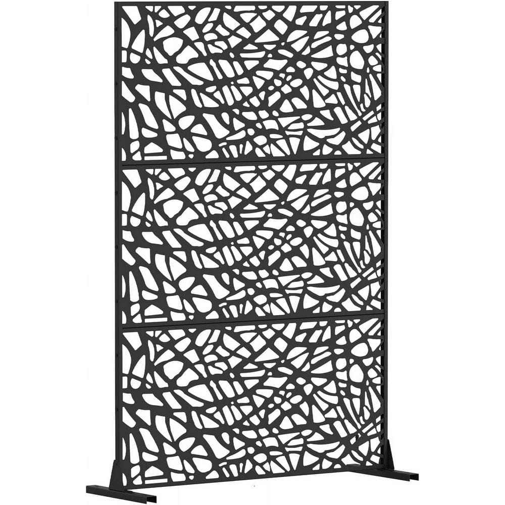 Metal Outdoor Patio Screen Panels Decorative Fences Indoor Room Space Divider Privacy Screen, Mesh - Hercitys