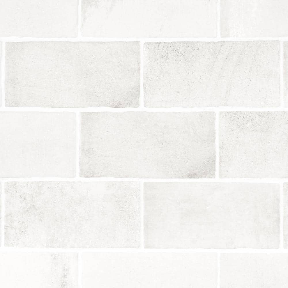 Tripoli White 3.93 in. x 7.87 in. Matte Terracotta Look Ceramic Wall Tile (10.76 sq. ft./Case) - Hercitys