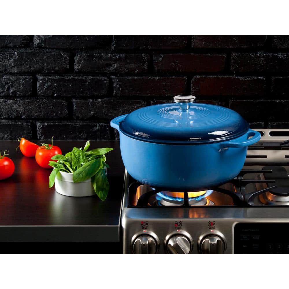 7.5 qt. Blue Enameled Cast Iron Dutch Oven - Hercitys