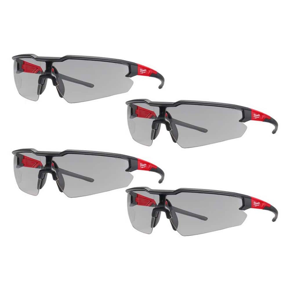 Safety Glasses with Gray Anti-Scratch Lenses (4-Pack) - Hercitys