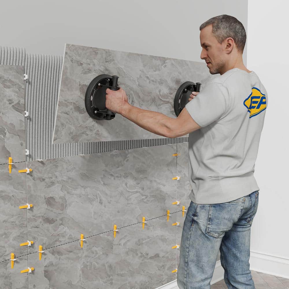 8 in. Vacuum Pump Suction Cup for Large Format Tile, with 242 lb. lifting capacity - Hercitys