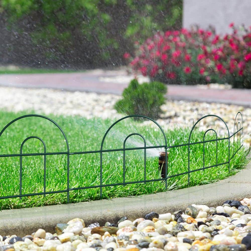 Decorative Garden Folding Border Fence 18 in. Metal Wire Edging Flower Panel Outdoor Patio Landscape 50 ft. - Hercitys