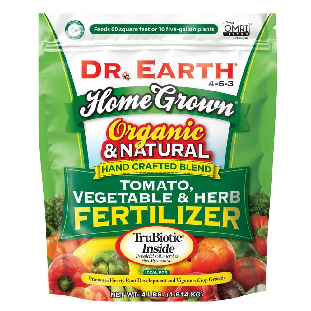 Home Grown 4 lbs. 60 sq. ft. Organic Tomato, Vegetable and Herb Dry Fertilizer 4-6-3 - Hercitys