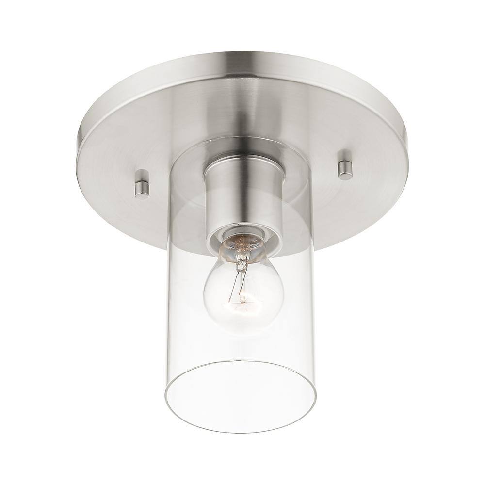 Zurich 1 Light Brushed Nickel Flush Mount - Hercitys