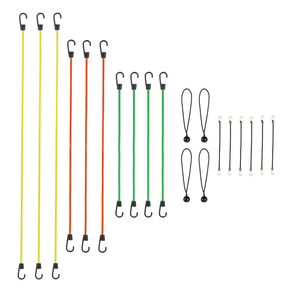 Standard Bungee Cord with Hooks Value Pack Assortment – 20 piece - Hercitys