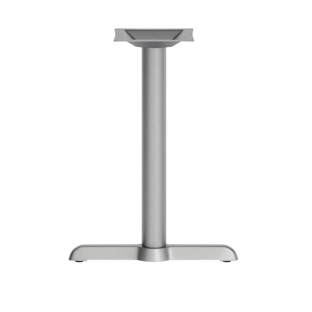Beverly Silver T-Base Restaurant Indoor/Outdoor Dining Table-Base Only-with 3 in. Dia. Table Height Column - Hercitys
