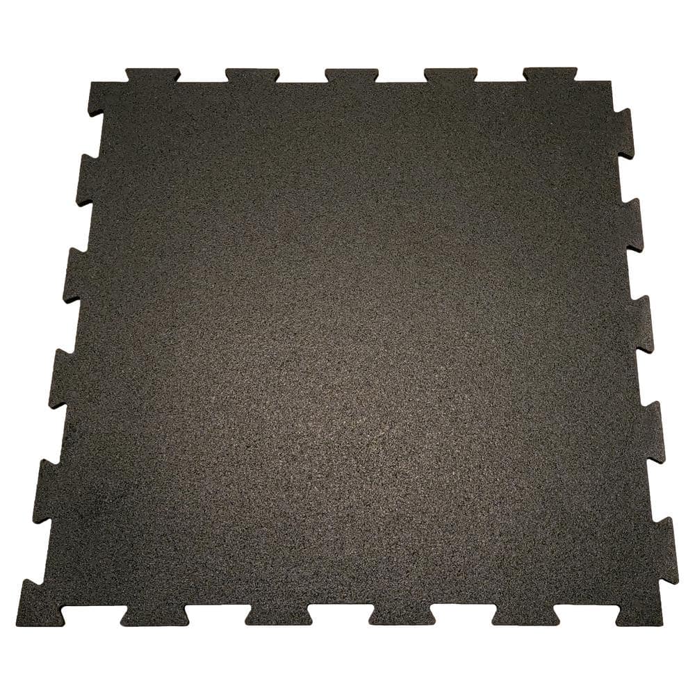 Pro Series Black-01 6 mm 24 in. W x 24 in. L Interlocking Rubber Tile Box of 10 (40 sq. ft.) - Hercitys