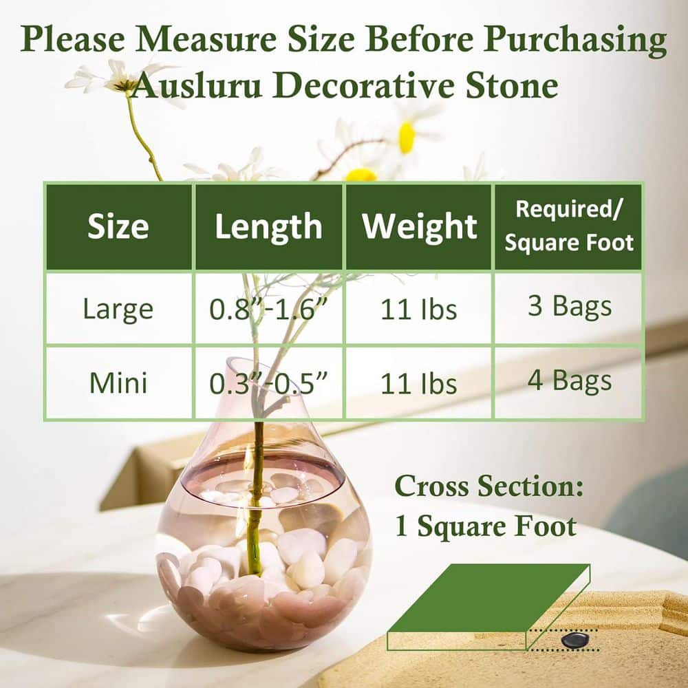 Mix Natural River Rocks, High-Polished Pebbles for Plants, Garden Decor 11 lbs. Bag - Hercitys