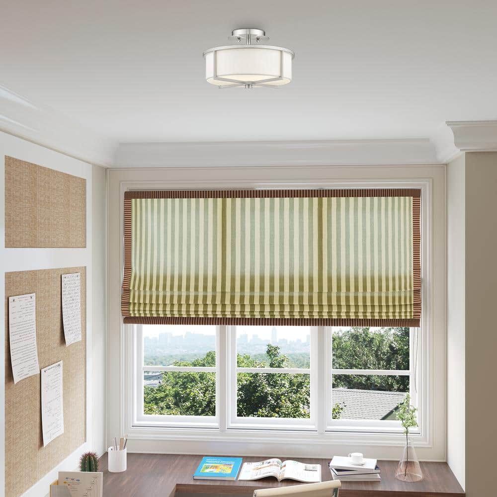 Wesley 2 Light Brushed Nickel Semi Flush Mount - Hercitys