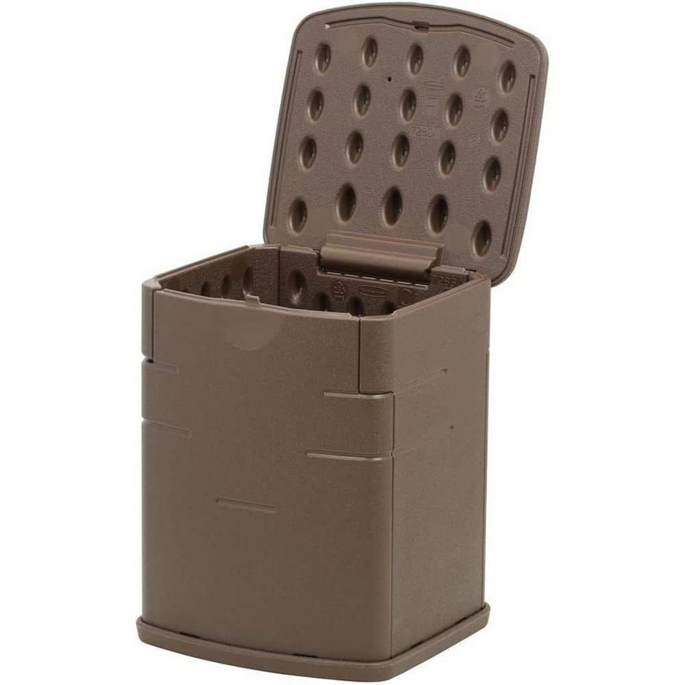 Outdoor Storage, 19.5 Gal. Weather Resistant Outdoor Garden Storage Deck Box, Mocha - Hercitys