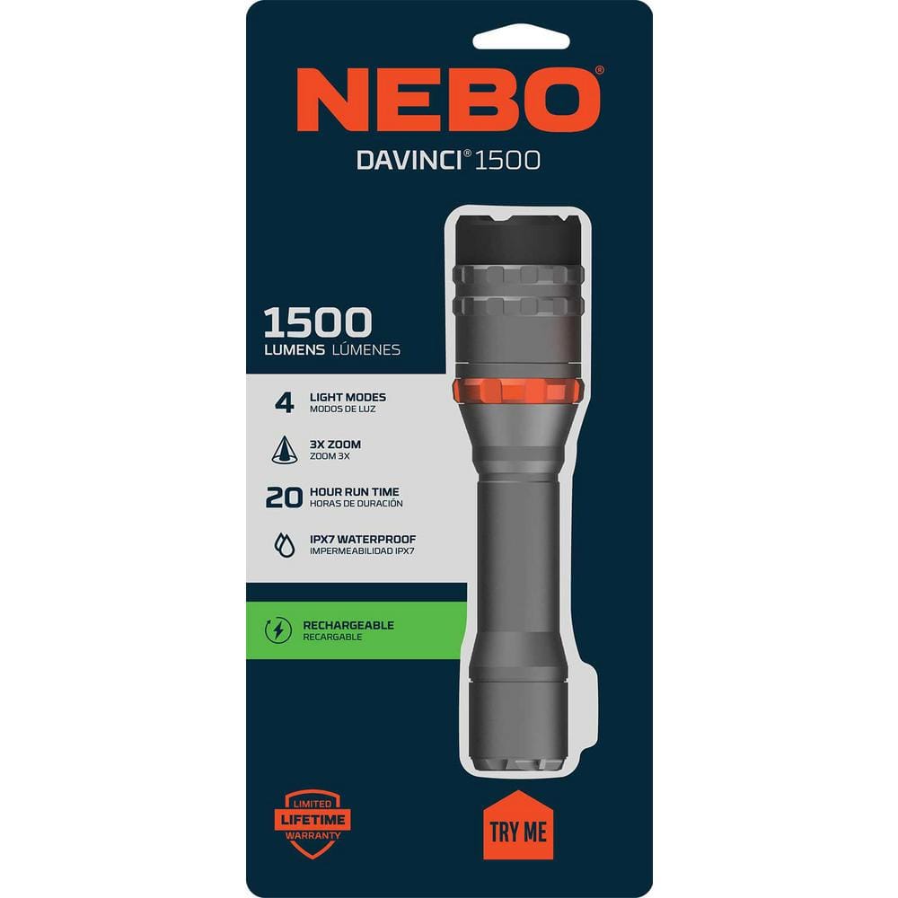 Davinci 1500 Lumen Rechargeable Flashlight - Hercitys