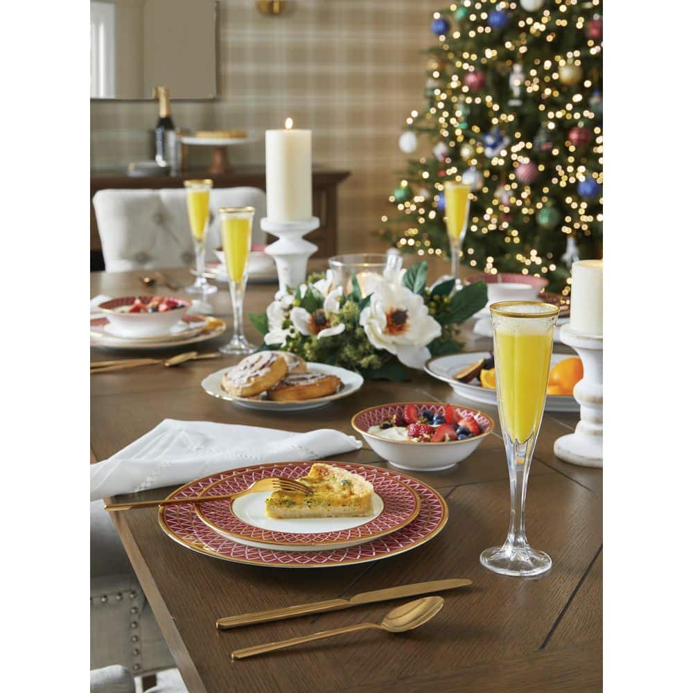 Charlotta Gold 9 in. (Gold) Porcelain Holiday Tree Accent Plates, (Set of 4) - Hercitys