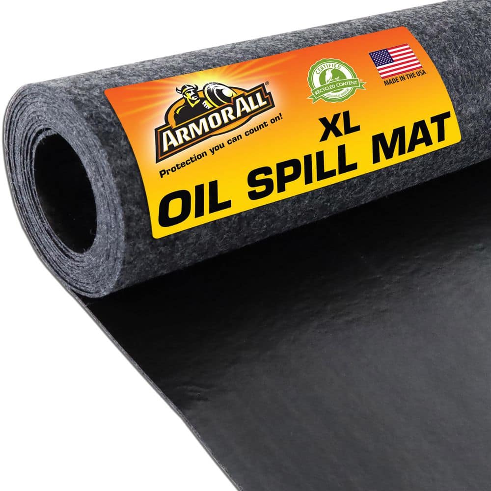 Oil Spill Mat 4 ft. 11 in. W x 2 ft. 6 in. L Charcoal Commercial/Residential Absorbent Waterproof Garage Floor Mat - Hercitys