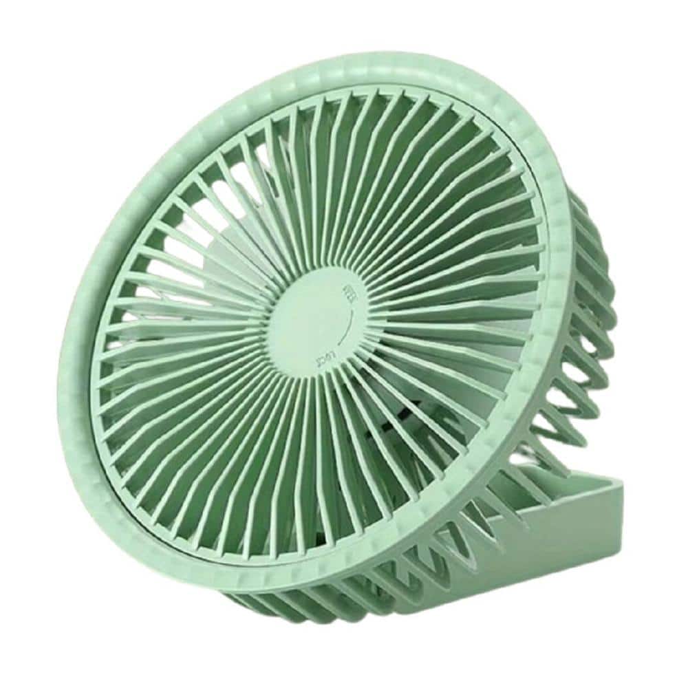 Portable Micro-USB Powered 6 in. 1 Fan Speeds Desk Fan in Green, 360° Adjustment, Powerful Wind and Ultra Quiet - Hercitys