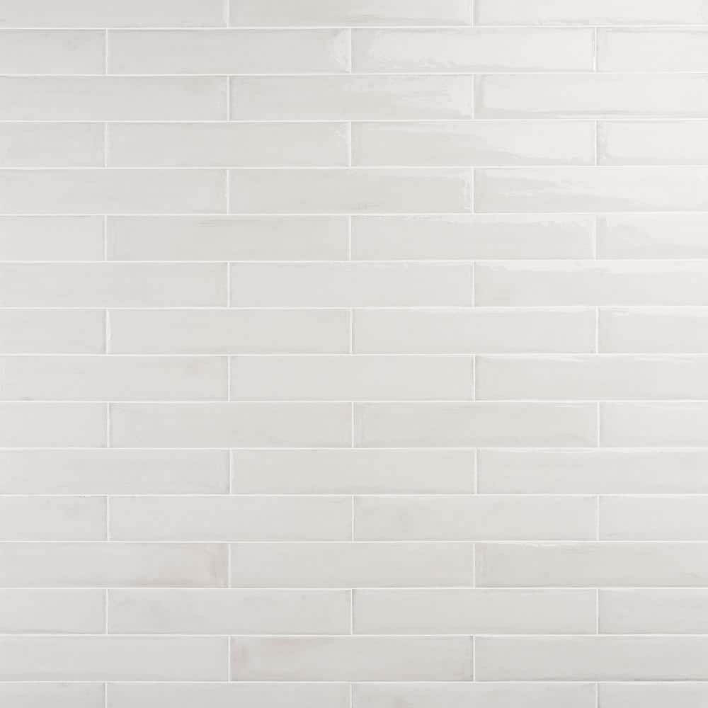 Tint Bianco 2.95 in. x 15.74 in. Polished Porcelain Wall Tile (14.2 sq. ft./Case) - Hercitys