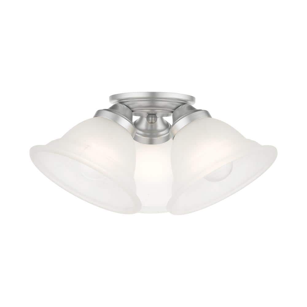 Lawson 3 Light Painted Satin Nickel Flush Mount - Hercitys