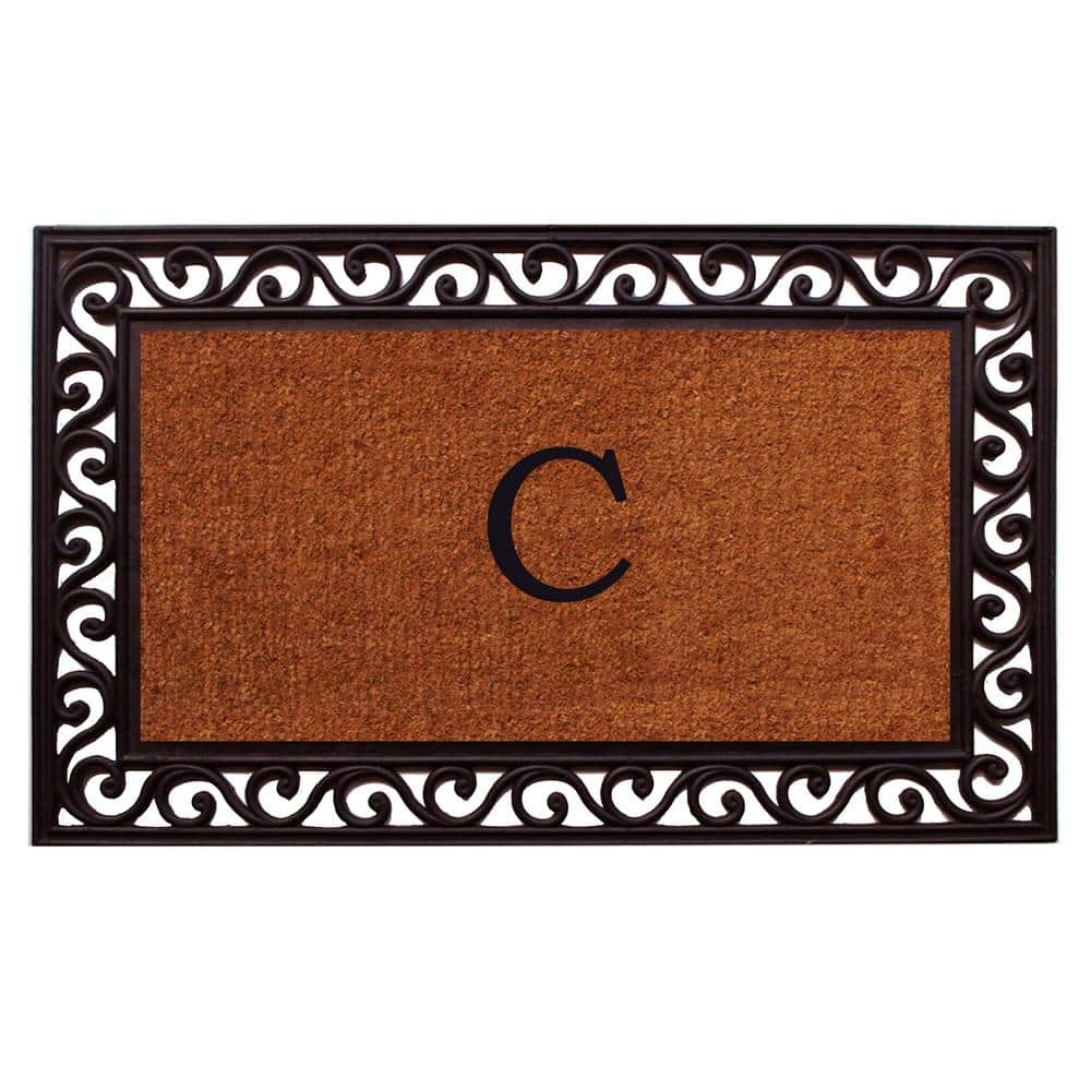 Rembrandt Monogram Door Mat 22 in. x 36 in. (Letter C) - Hercitys
