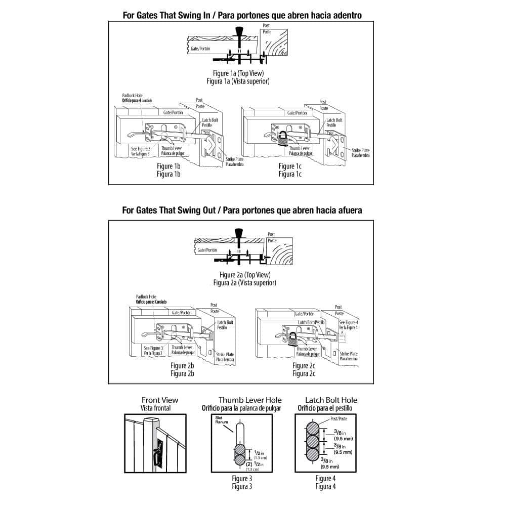 Black Heavy-Duty Gate Thumb Latch - Hercitys