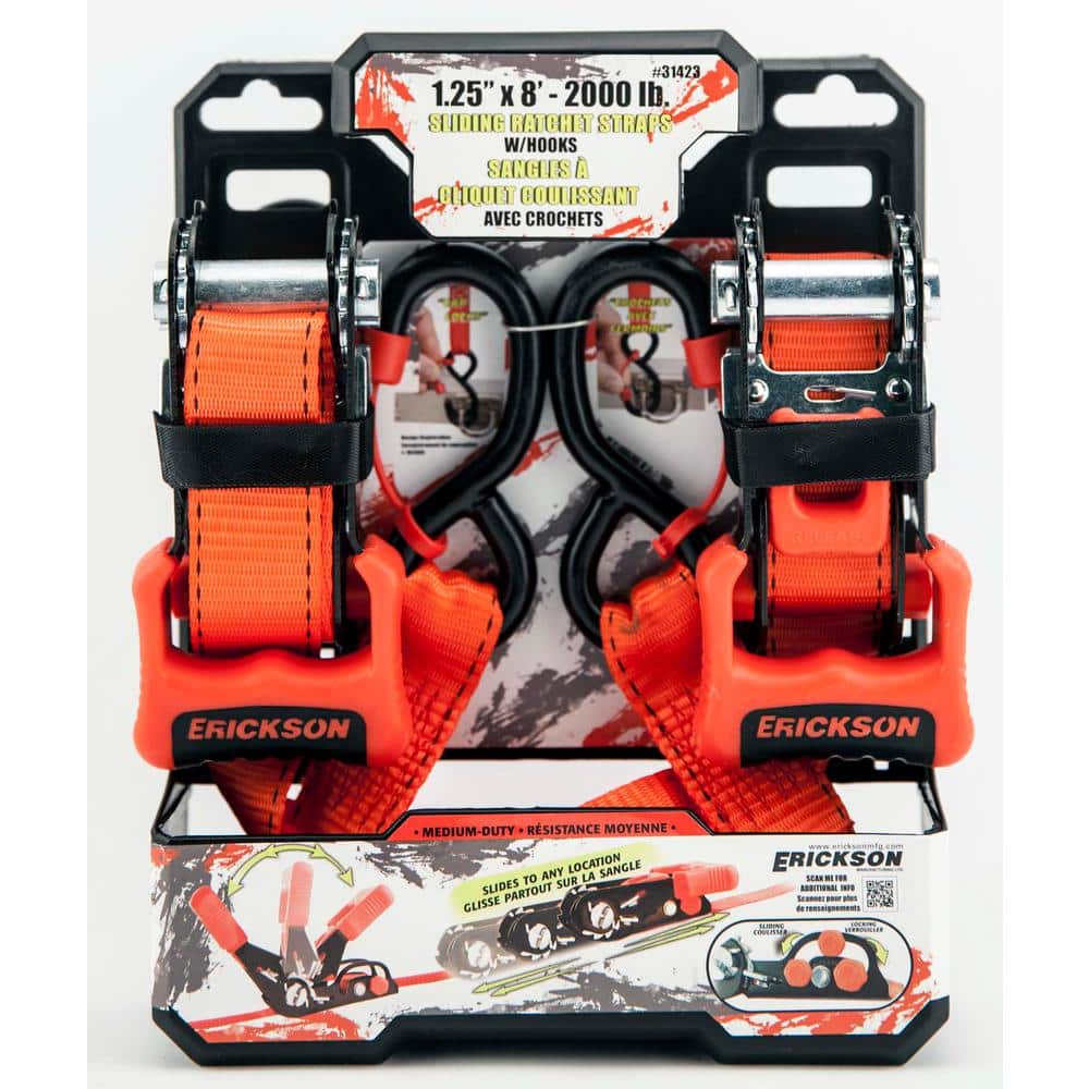 8 ft. x 1-1/4 in. Sliding Ratchets (2-Pack) - Hercitys