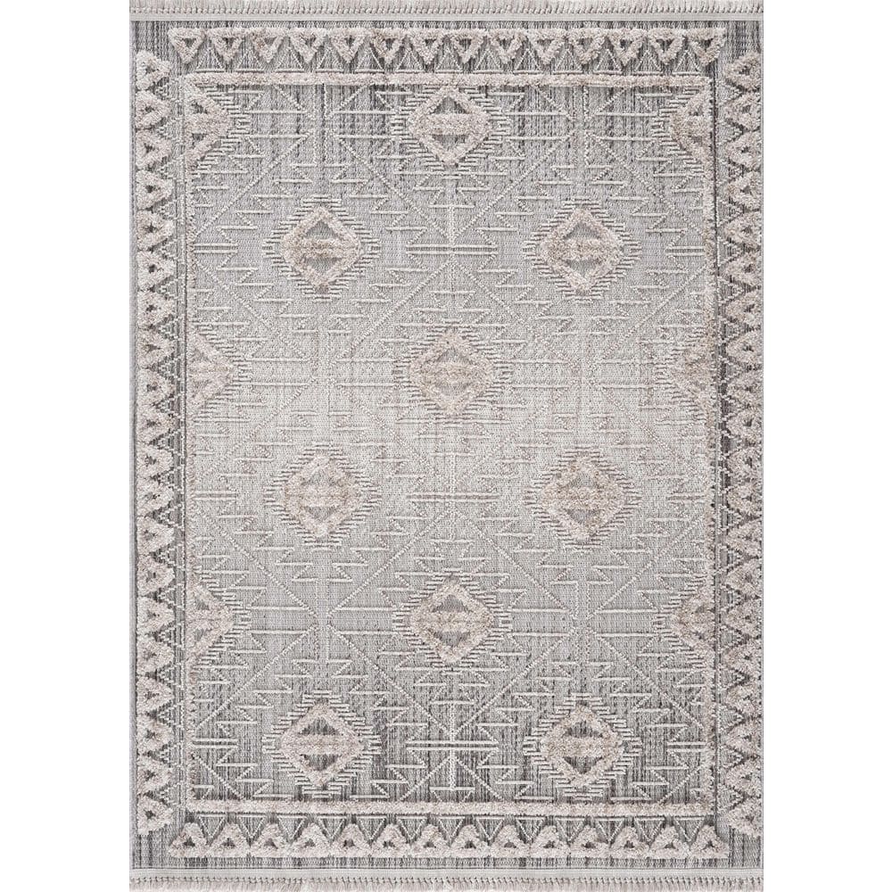Agoo 5 ft. x 7 ft. Charcoal/Cream/Peach Area Rug - Hercitys