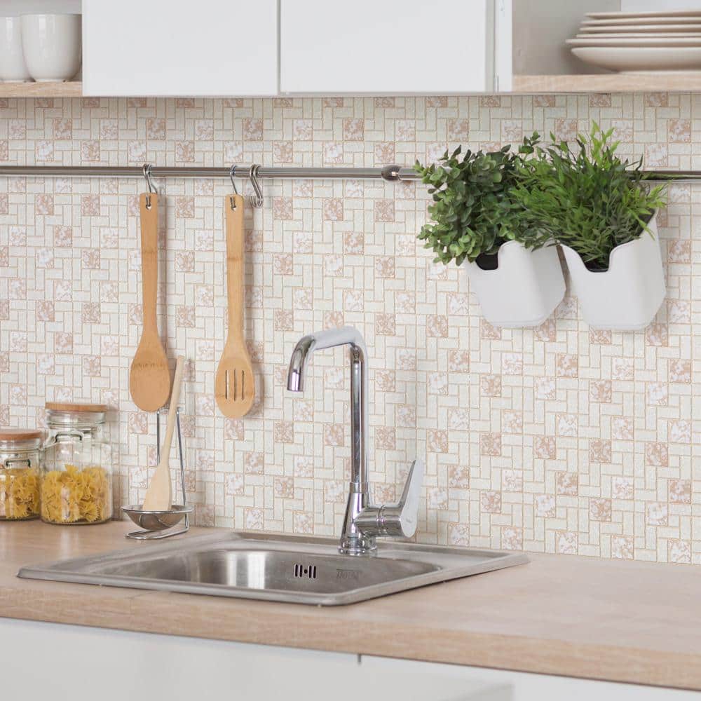 Academy Bone 11-3/4 in. x 11-3/4 in. Porcelain Mosaic Tile (9.8 sq. ft./Case) - Hercitys