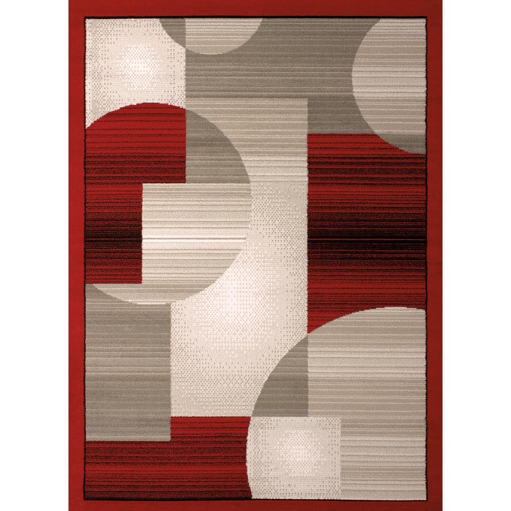 Dallas Zoom Zoom Red 5 ft. x 7 ft. Indoor Area Rug - Hercitys