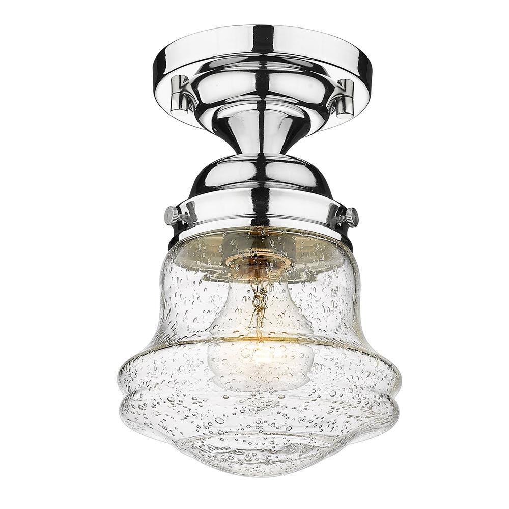 Vaughn 9 in. 1-Light Chrome Flush Mount - Hercitys