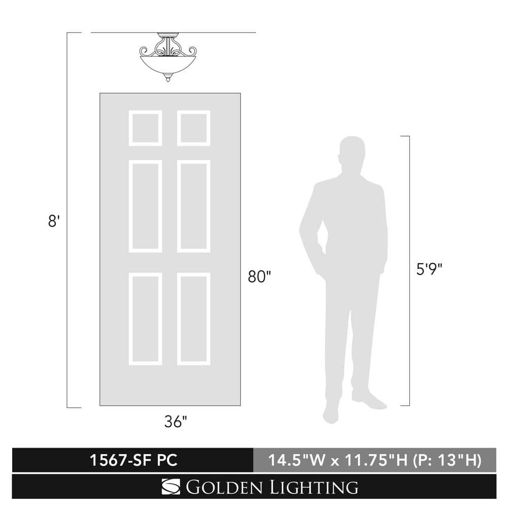 Riverton Collection 3-Light Peppercorn Semi-Flush Mount Light - Hercitys