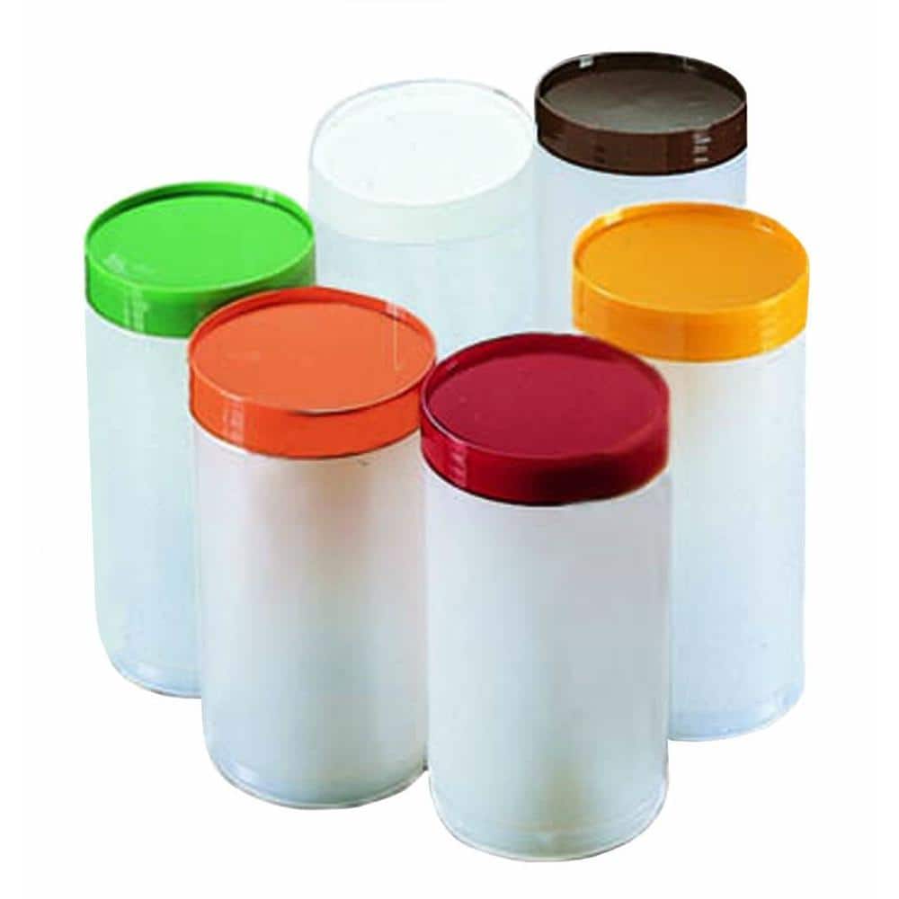 Quart Capacity Backup Units (Container and Lid only) for Stor ‘N Pour Units in White with Colored Lids (Case of 12) - Hercitys