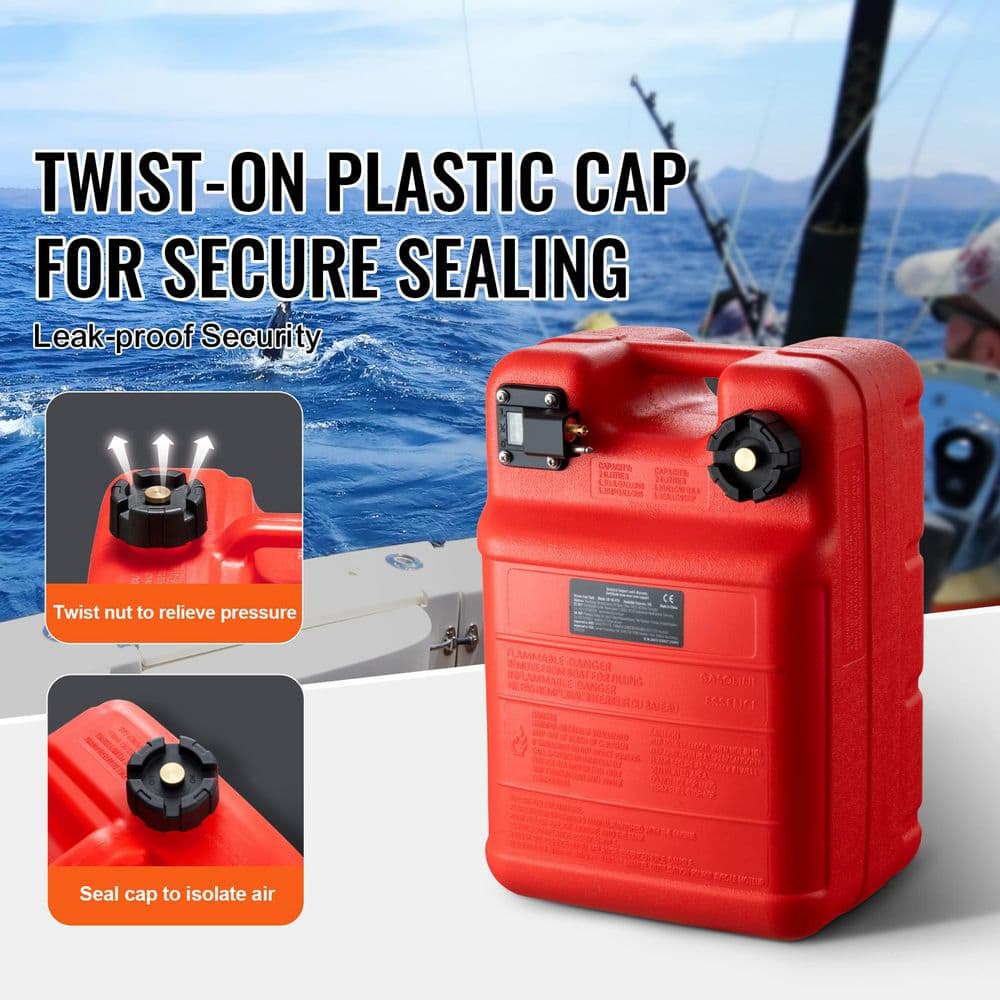 Marine Fuel Tank, 6.34 gal., Portable Boat Fuel Gas Tank for Outboard Engine Boats, Outboard Marine Boat Fuel Tank - Hercitys