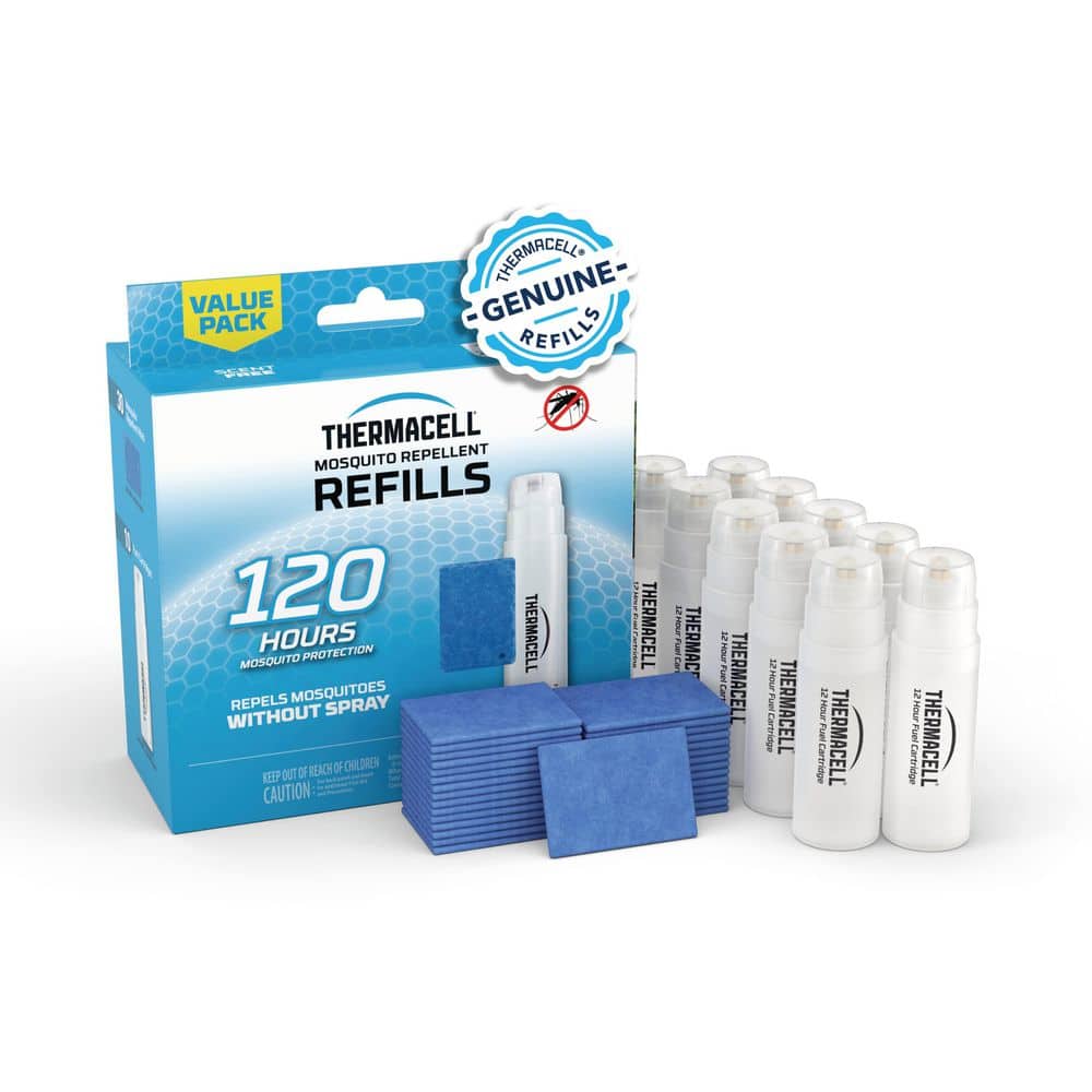 Outdoor Mosquito Repeller Refill 120-Hour Mega Pack (30 Repellent Mats and 10 Butane Cartridges) - Hercitys