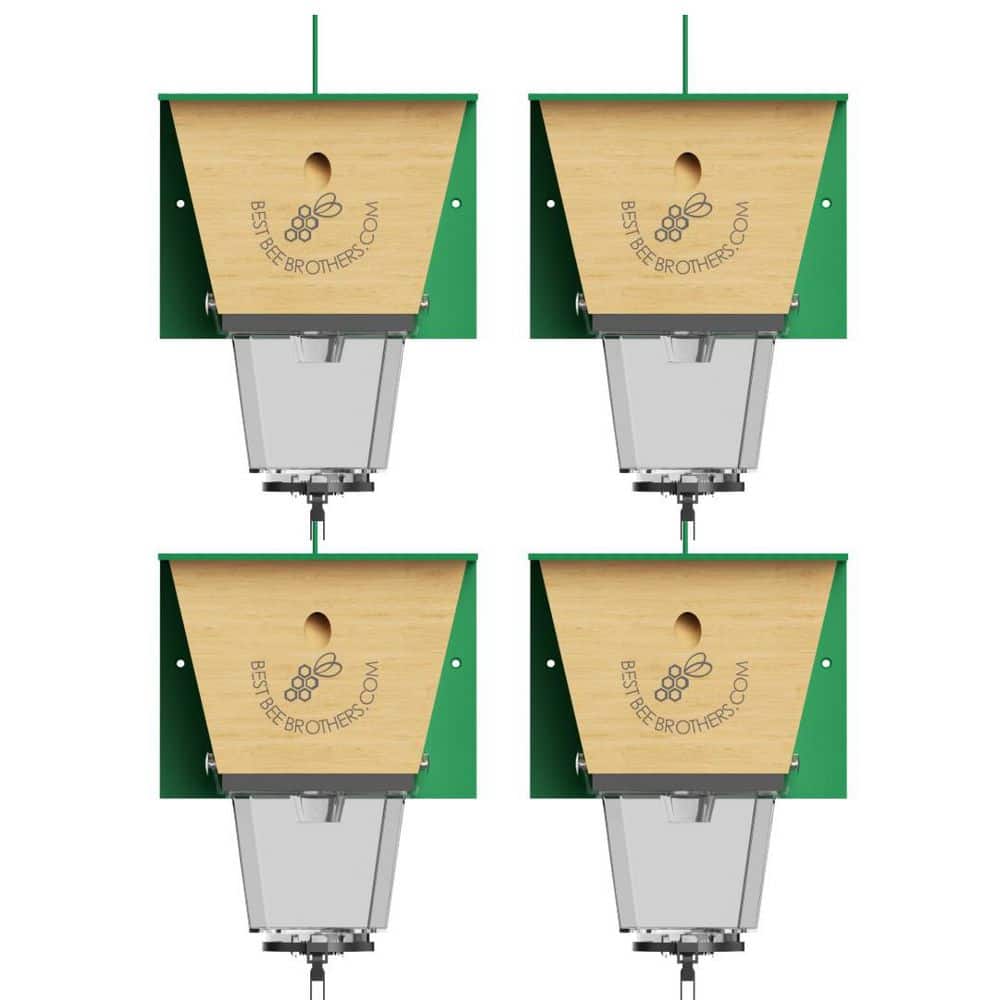 Ultimate Pro Carpenter Bee Trap with Bee Vault and Extra Large External Receptacle (4-Pack) - Hercitys