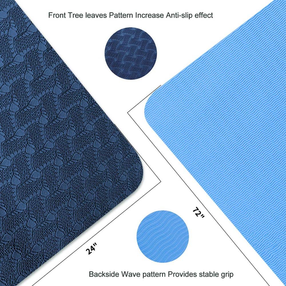 Blue 24 in. W x 72 in. L x 0.3 in. T Thermoplastic Elastomers Gym Flooring Mat (12 sq. ft.) - Hercitys