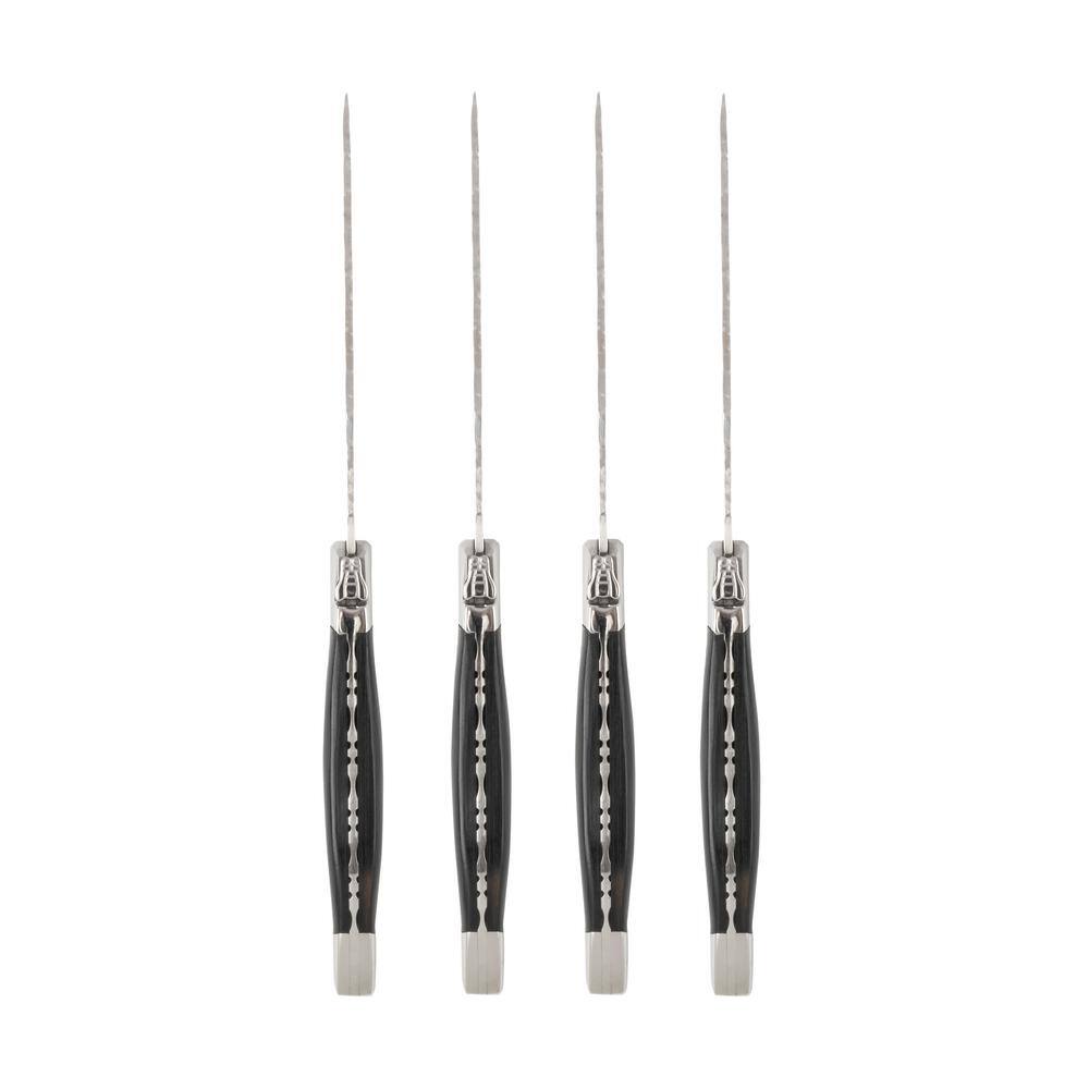 Laguiole Connoisseur 4-Piece Stainless Steel BBQ Steak Knife Set With Wood Handles - Hercitys