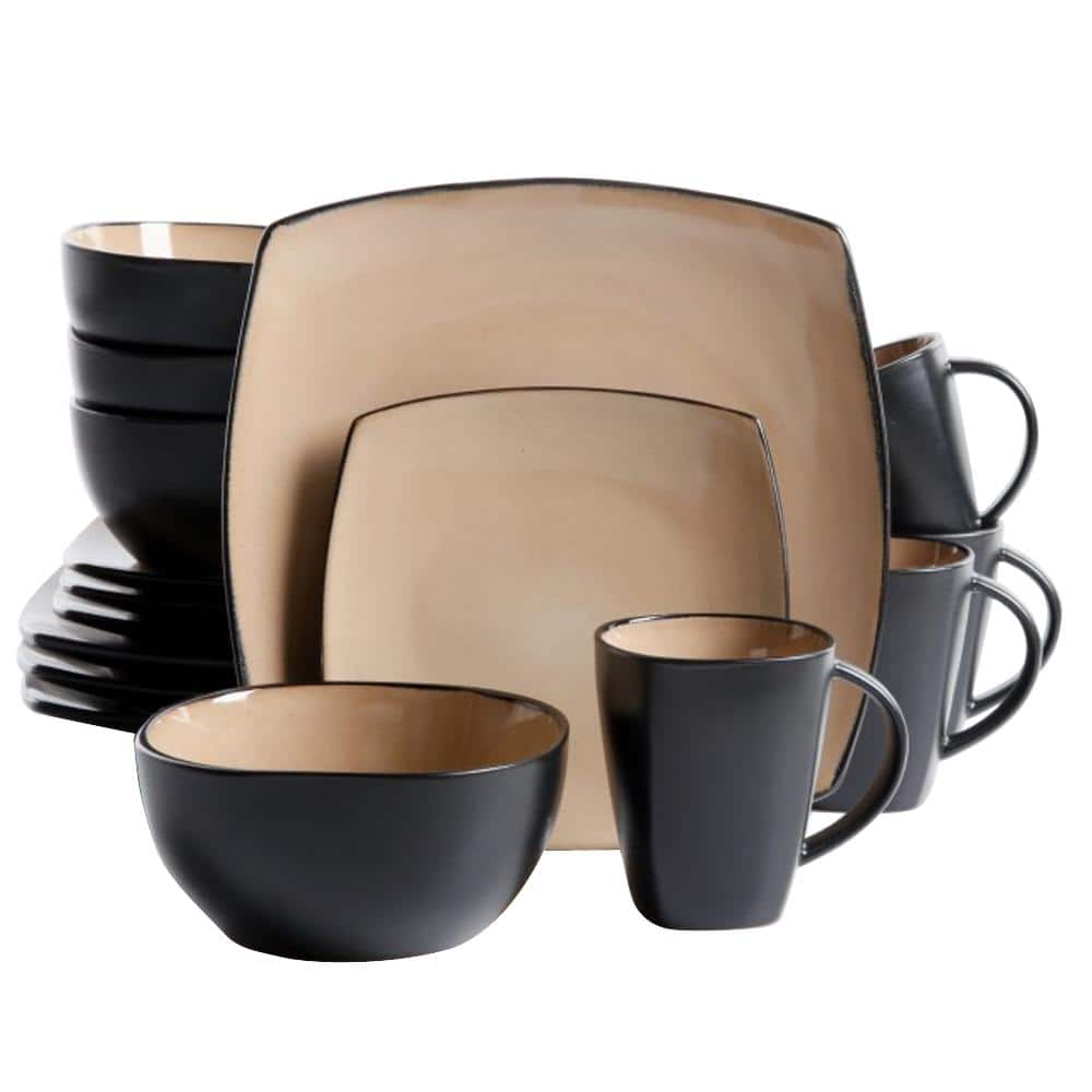 Soho Lounge 16-Piece Casual Taupe Stoneware Dinnerware Set (Service for 4) - Hercitys