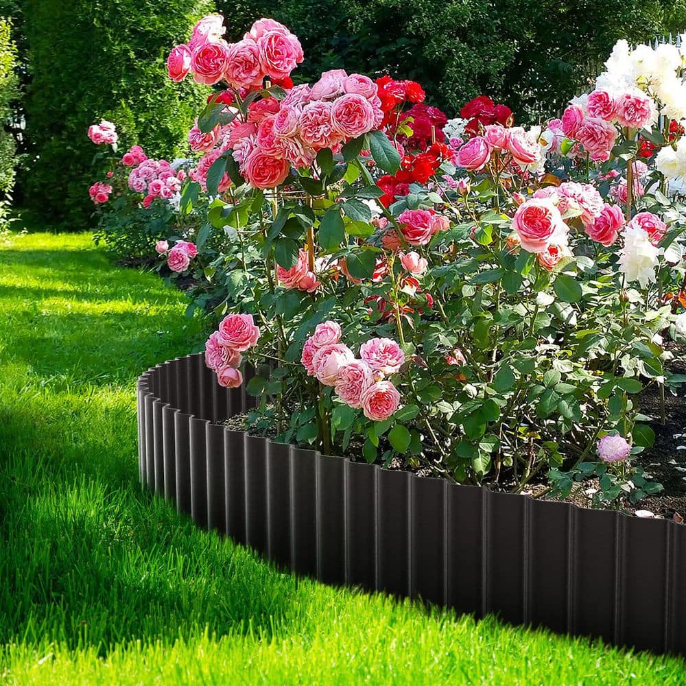 6″ x 10′ Black Corrugated Metal Garden Edging Landscape Edging Border for Lawn Flower Bed Garden Fence Paver Edging - Hercitys