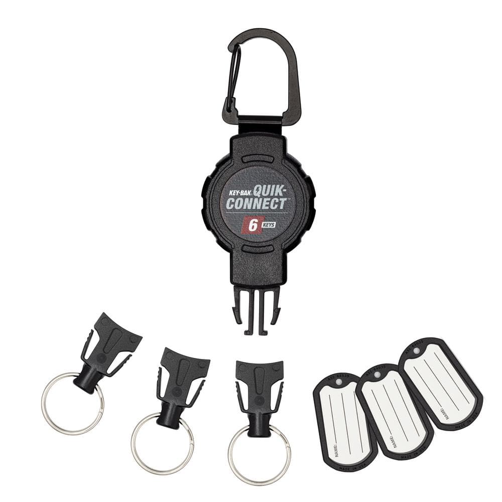 Quik-Connect 6 Key Capacity Key Management Removable and Retractable Keychain with Carabiner - Hercitys