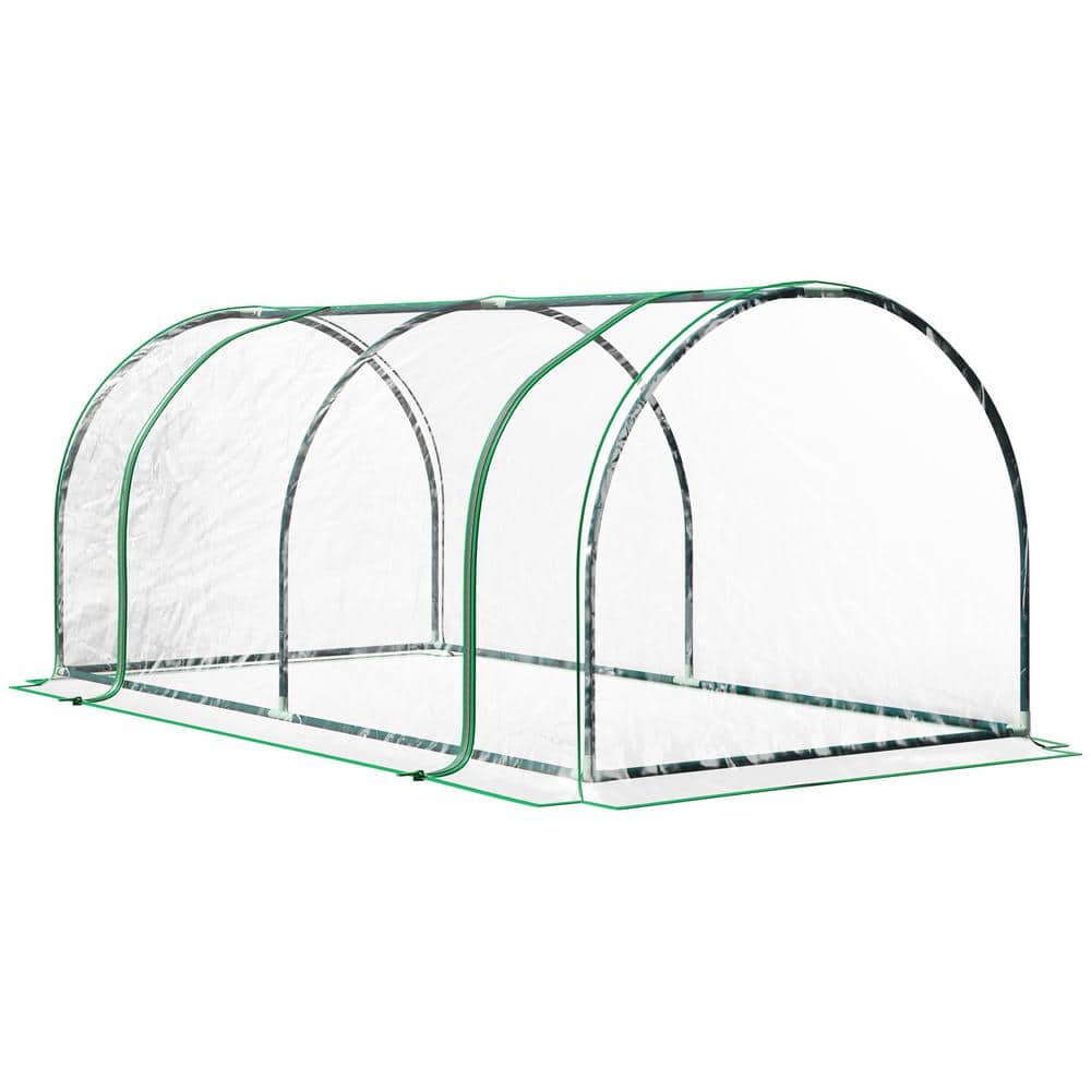 Greenhouse Steel 7 ft. x 3 ft. Waterproof Planter w/ 4 Zippered Doors Portable Hot House for Extended Growing Season Kit - Hercitys