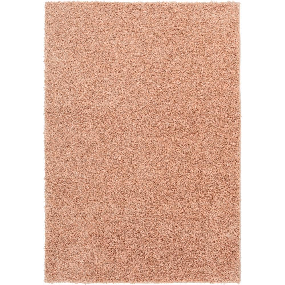 Blush Shag 5 ft. x 7 ft. Solid Polypropylene Area Rug - Hercitys