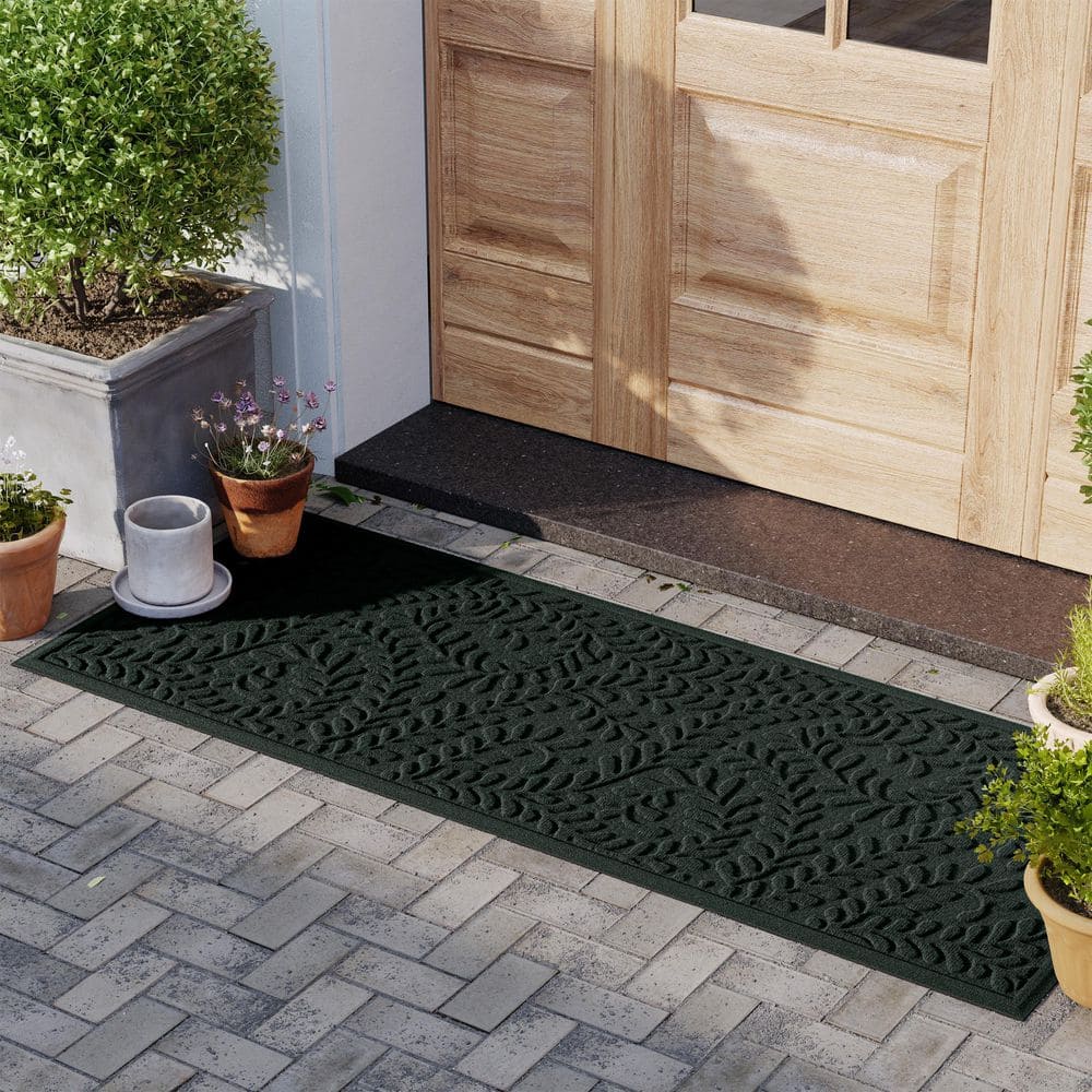 Waterhog Boxwood Evergreen 30 in. x 97 in PET Polyester Indoor Outdoor Runner - Hercitys
