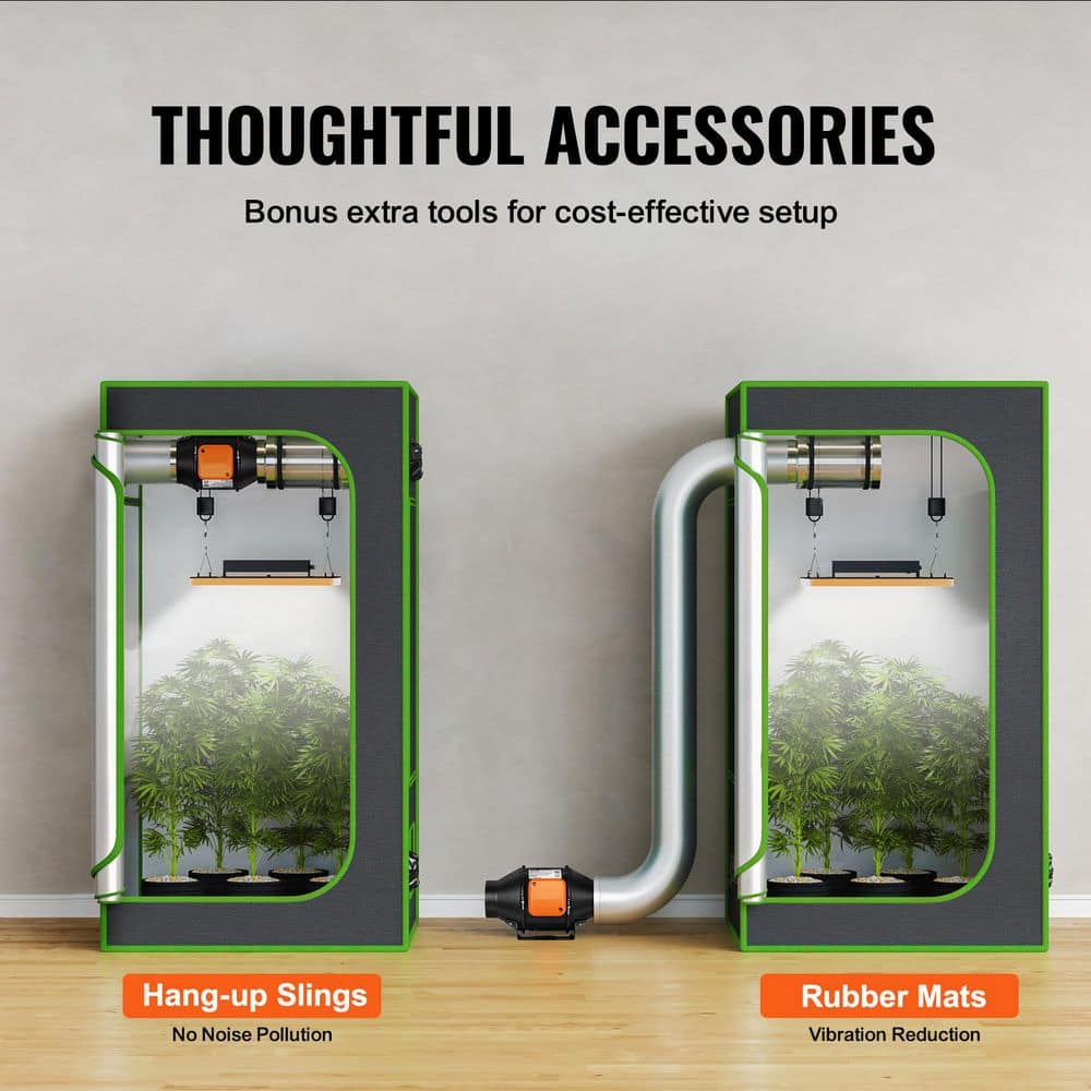 Inline Duct Fan, 4 in. 205 CFM Quiet EC-Motor Ventilation Exhaust Fan, with Temperature Humidity Controller - Hercitys