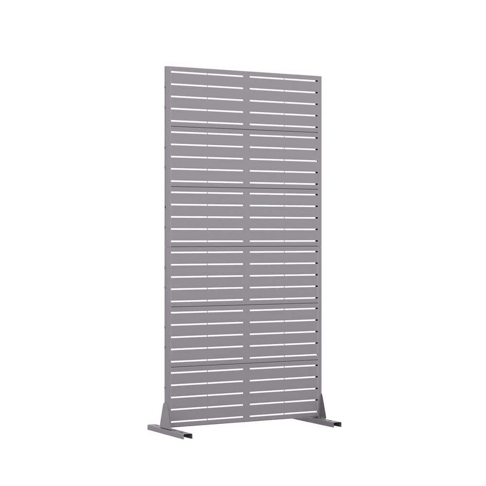 72 in. x 35 in. Gray Galvanized Steel Garden Fence - Hercitys