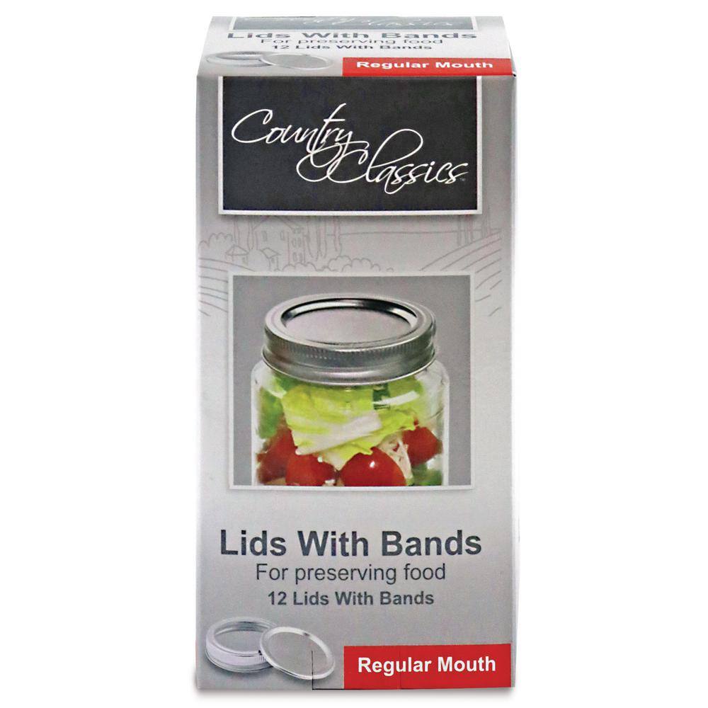 Regular Mouth Food Storage Lids and Bands (4-Packs of 12) - Hercitys