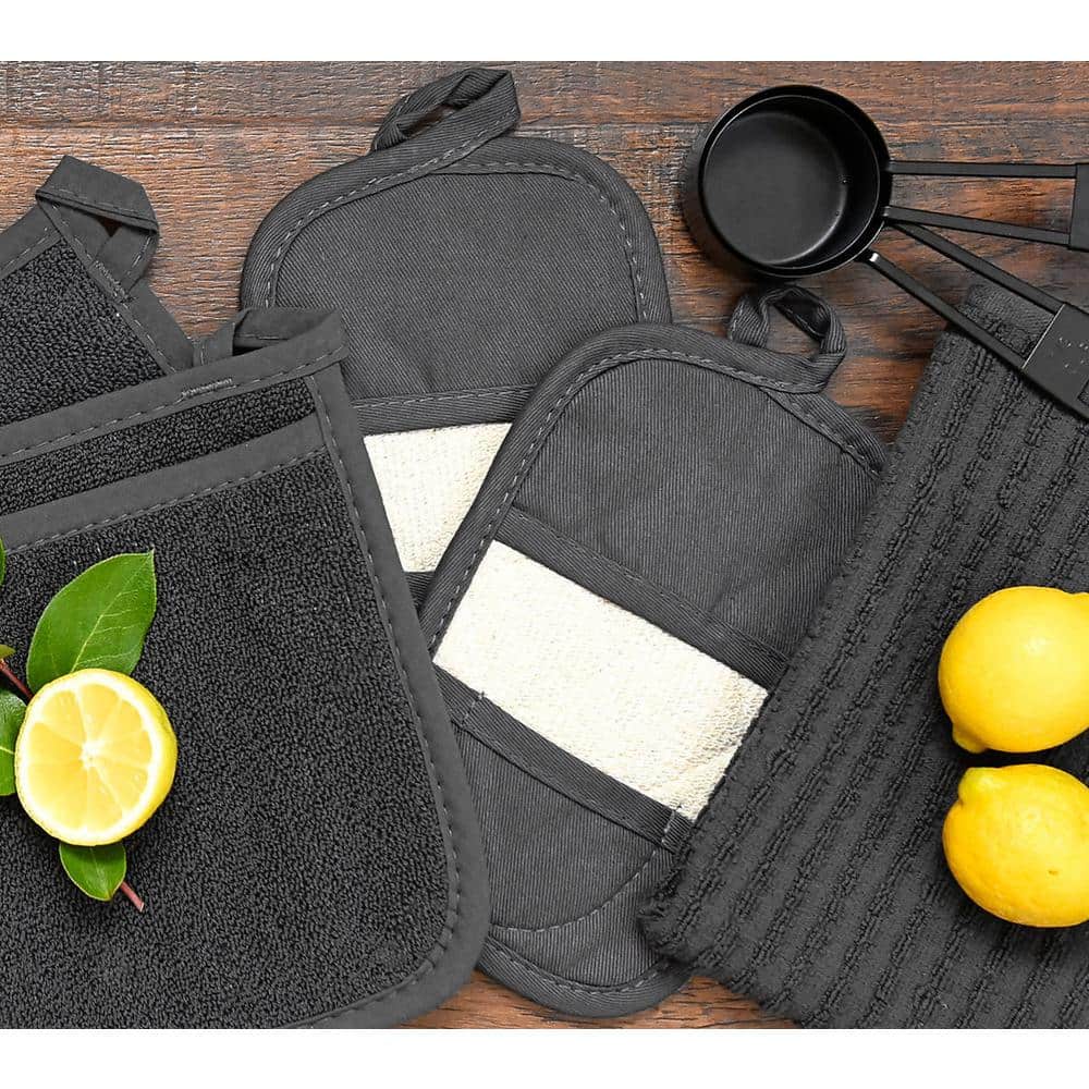 Graphite Gray Royale Mitz Pot Holders (4-Pack) - Hercitys
