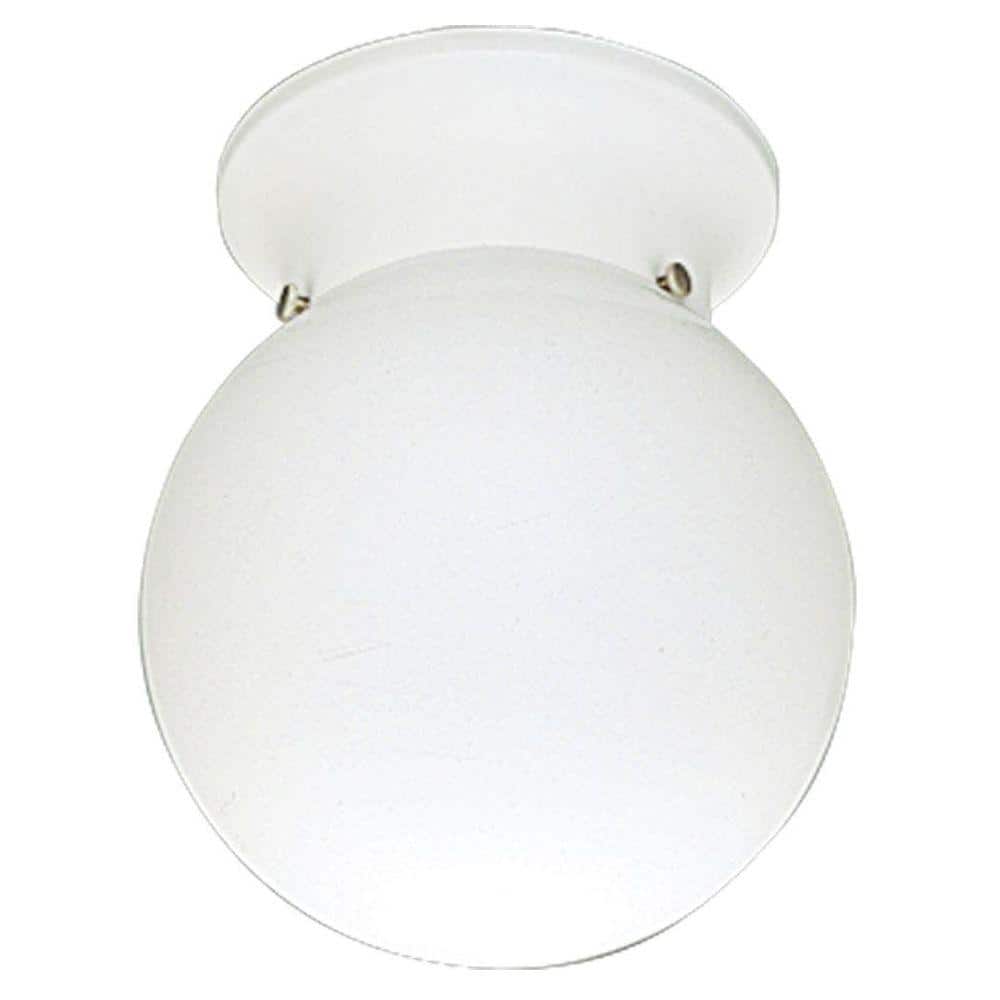White 1-Light Flush Mount with White Glass - Hercitys