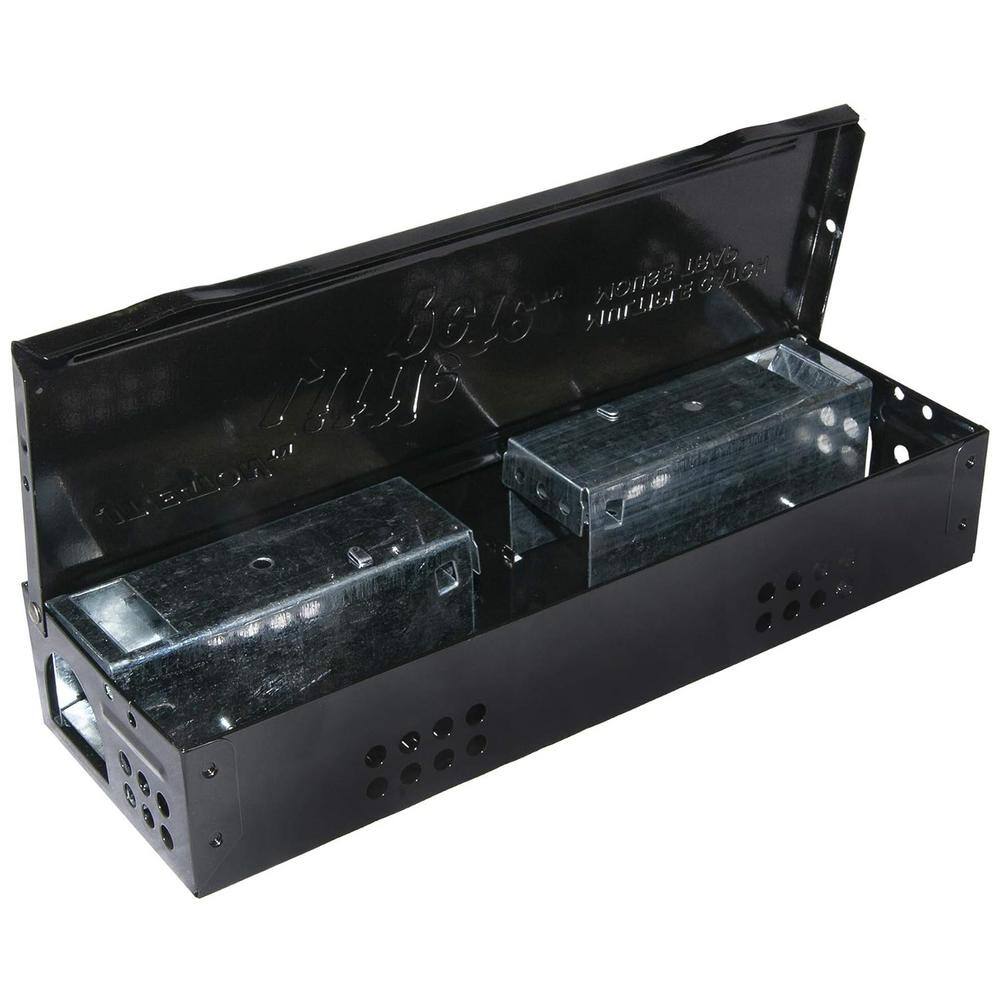 Little Pete Extra Narrow Multi Catch Mouse Trap with Solid Steel Lid in Black Powder Coat Finish (12-Pack) - Hercitys