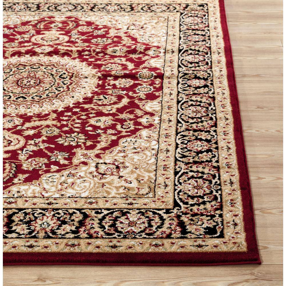 Traditional Medallion Burgundy 5 ft. 3 in. x 7 ft. 3 in. Indoor Area Rug - Hercitys
