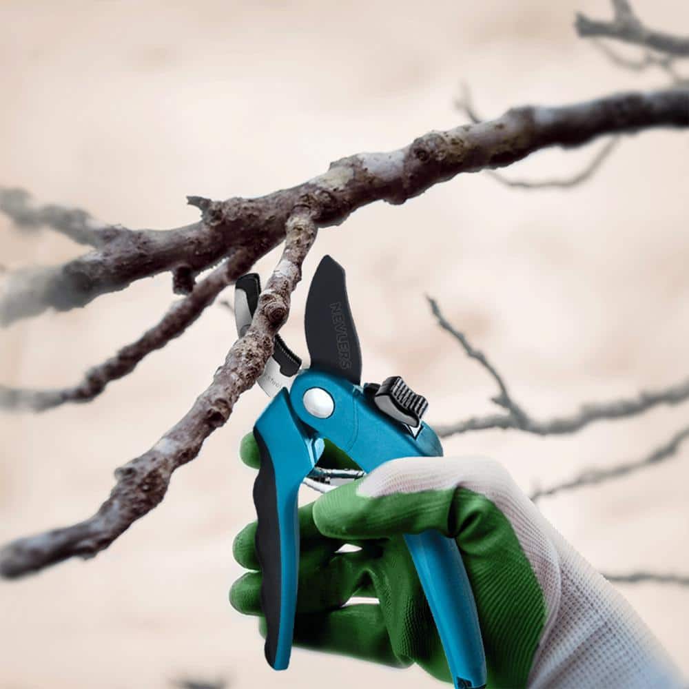 Professional Stainless Steel Heavy-Duty Garden Blue Anvil Pruning Shears - Hercitys