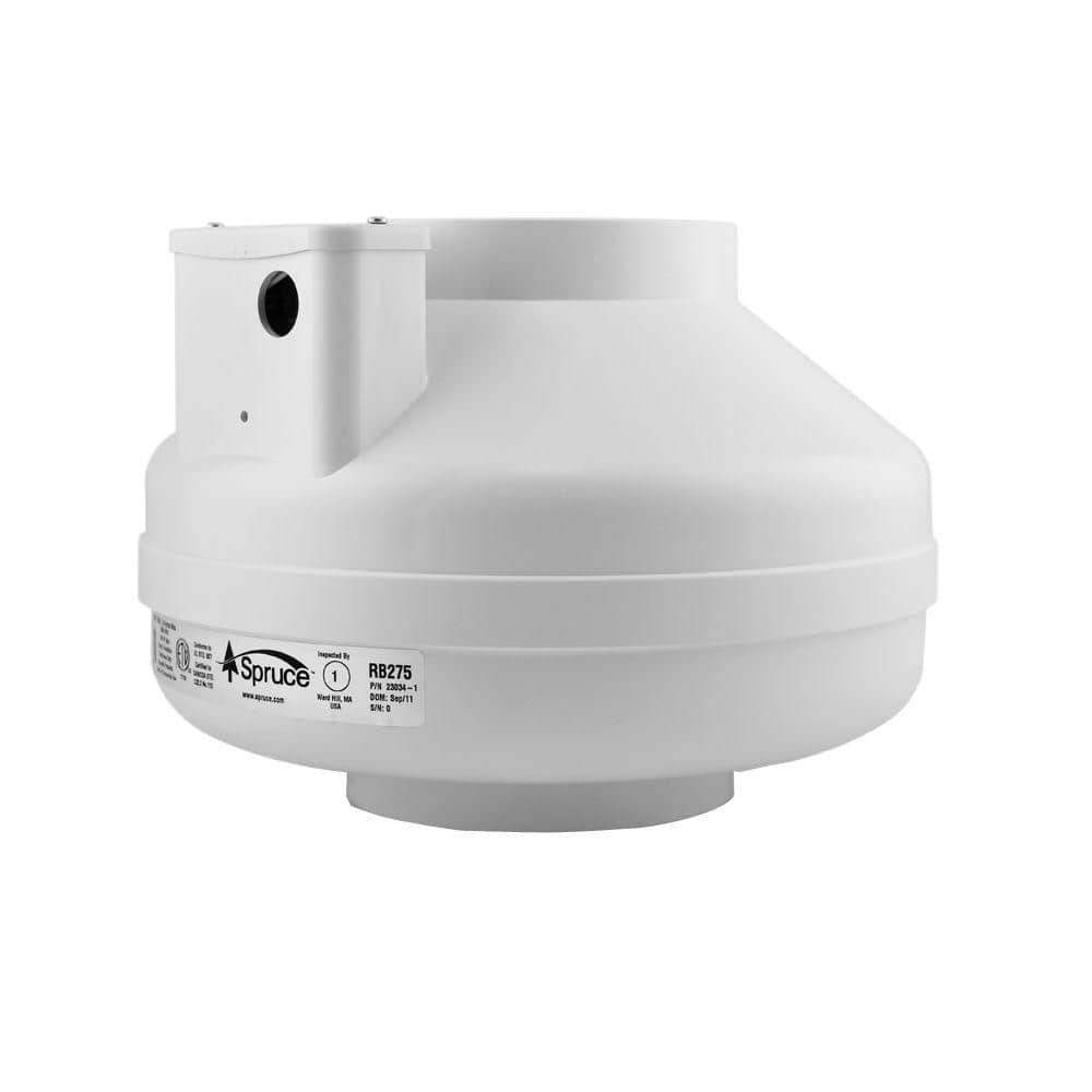 RB275 210 CFM 6 in. Inlet and Outlet Inline Ventilation Fan in White - Hercitys